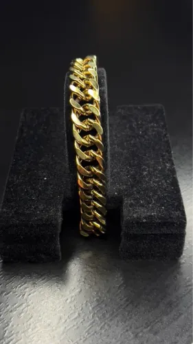 Pulseira lacraia 12mm banhado a ouro