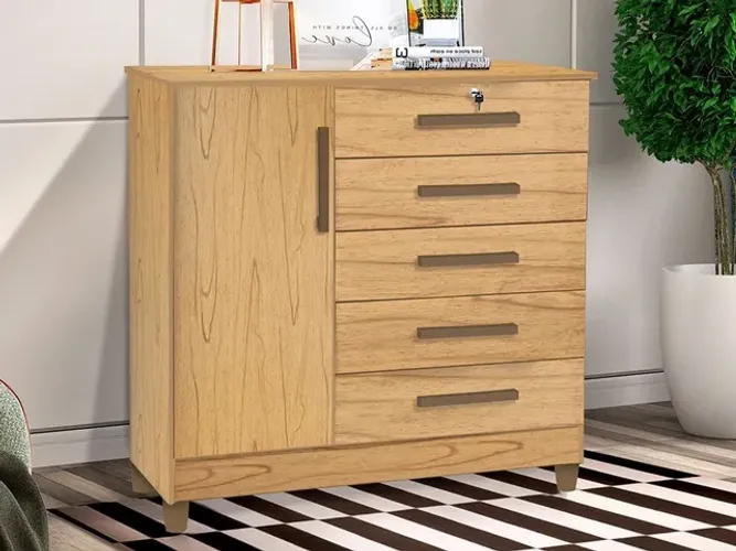 Cômoda Vitória 5 gavetas 1 porta  !! L5418m