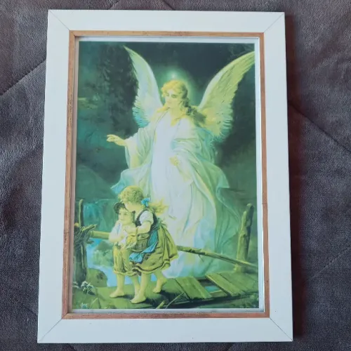 Quadro Anjo Guardião  de colecionador peça única. 