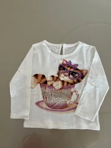 Camiseta Infantil Gatinha tamanho 2 - Marca: Momi 