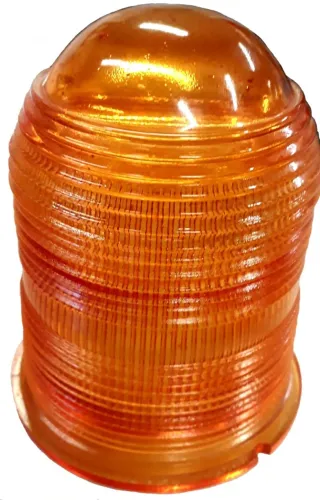 Lente em vidro modelo SN-05 para sinalizador - cor Laranja/ Ambar