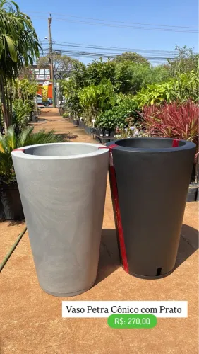 Vaso Petra Cônico com prato 