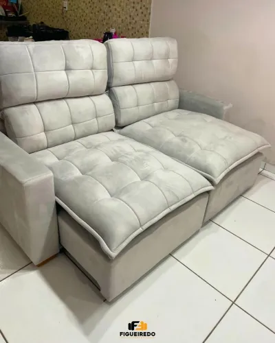 Sofá Retrátil 3 Lugares Cinza