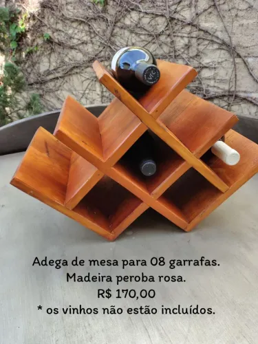 Adega de mesa em madeira peroba rosa.(Aceito cartão de crédito)