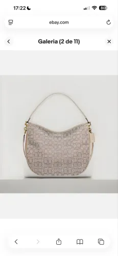 coach soft tabby stone & ivory signature c jacquard/couro hobo