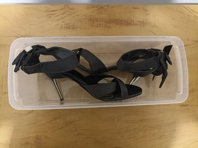 Sandália Cetim Importada Feminina Salto Alto Preta