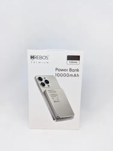 Power Bank Magnético HREBOS 10000mAh - Carregamento Rápido