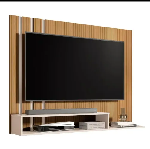 Painel para TV ripado/off white para TV de até 50"