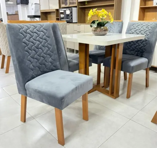 Mesa de Jantar Moderna com Cadeiras em mdf 