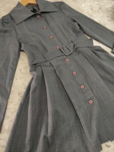 CONFECÇÕES OTTO VESTIDO alfaiataria ACINTURADO TAM M ( até 42) 110,00<br>Cinza