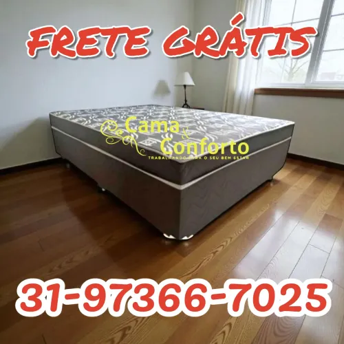 ENTREGA GRÁTIS / MELHOR PREÇO DA CIDADE / CAMA BOX CASAL NOVAS COM COLCHÃO D33 10CM DE ESP