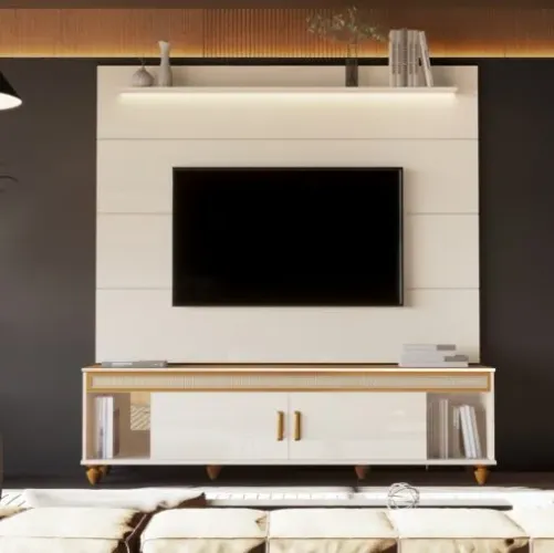 Painel Bliss + Rack Comodoro 1.8 Led 100%MDF. Receba Amanhã.