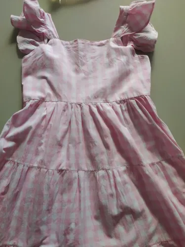 Vestido infantil xadrez rosa bebê