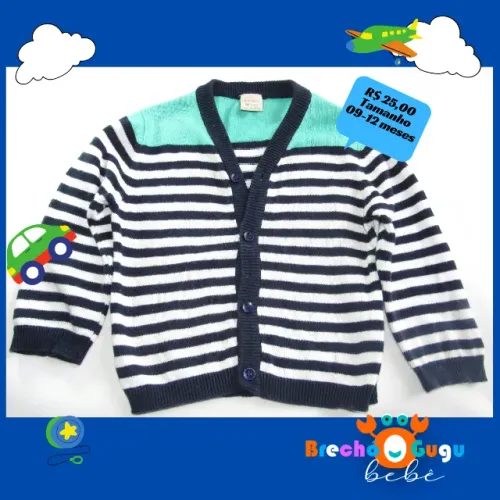 Casaquinho de tricô Teddy Boom, em bom estado!!! Tamanho: 9-12 meses