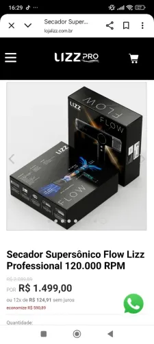 Secador Lizz Flow profissional