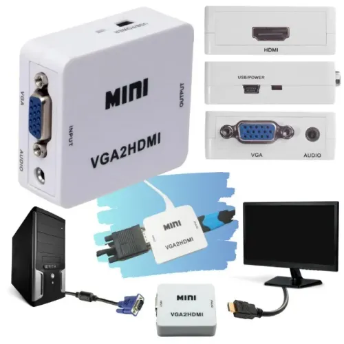 Adaptador Conversor De Vga Para Hdmi Saída Áudio wpp:43. *