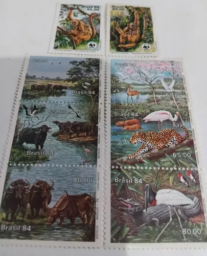 Série de selos postais Brasil 1984 - Animais