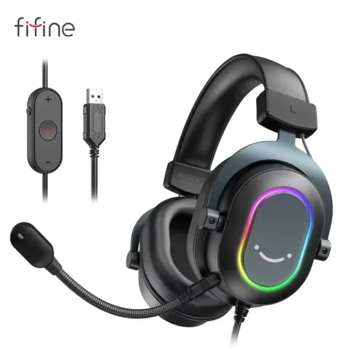 Headset Gamer Fifine H6 USB 7.1 Surround RGB