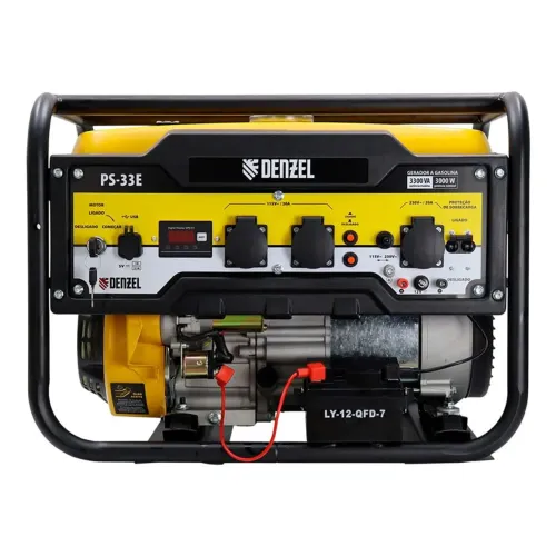 Gerador Gasolina 4T 3.3KVA 3000W Partida Elétrica Bivolt PS-33E - DENZEL