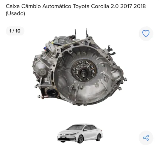 CÂMBIO AUTOMÁTICO TOYOTA COROLLA 2.0 2017 COM NF E GARANTIA