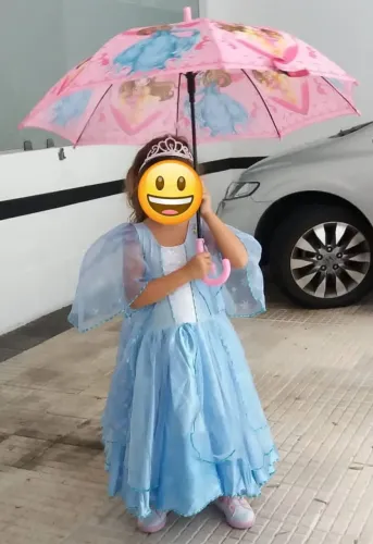Vestido de Princesa Azul Claro - 5/6 anos