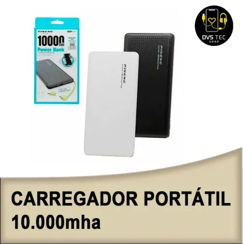 Carregador portátil Powerbank 10.000mha- GRÁTIS: UM CARREGADOR