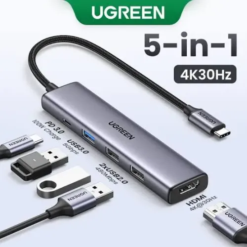 Adaptador USB UGREEN 5-em-1 - 4K 30Hz