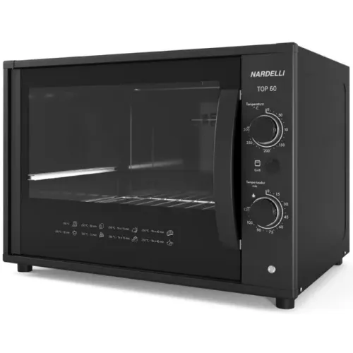 Forno Elétrico Top 60 Litros Com Luz Preto Nardelli 127V