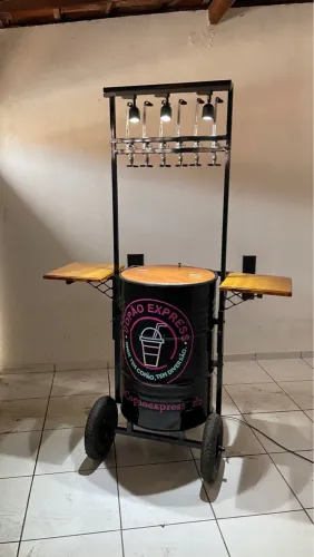 Carrinho Tonel Para Drinks