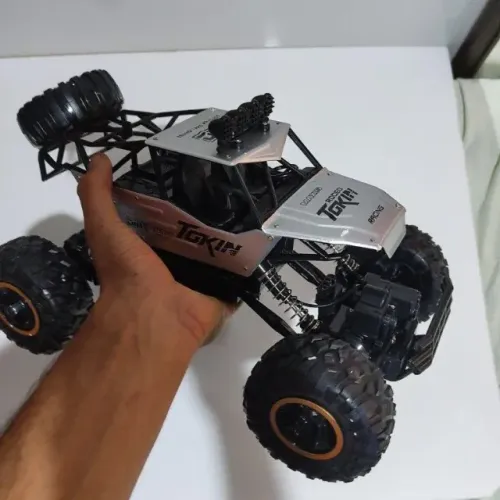 Carrinho de Controle Remoto 4x4 Grande 37 cm Cinza