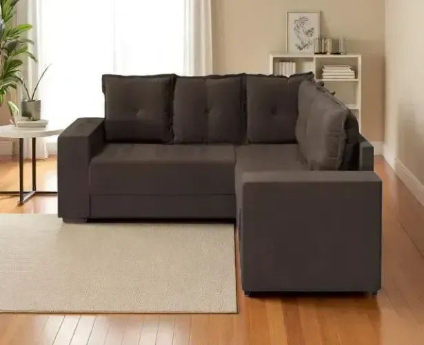 Sofá de canto bello marrom