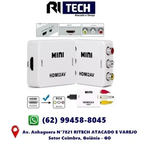 Adaptador Conversor Hdmi Para Video 3rca 2av Monitor Tv Pc