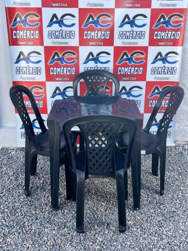 PROMOÇÃO DE CONJUNTOS DE MESAS E CADEIRAS DA MARCA NOBRE NA COR PRETA 