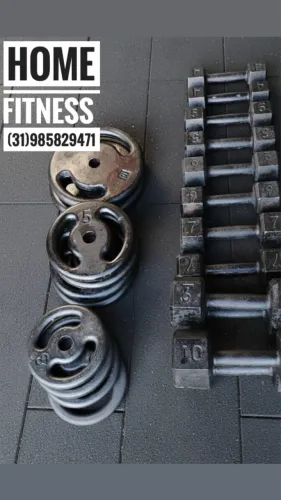 Halteres Sextavados Anilhas Barras promoção