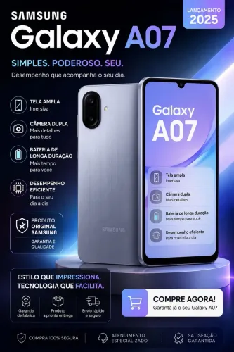 Smartphone Samsung A07 (Novo Lacrado)