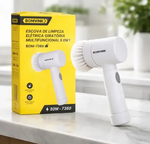 Escova de limpeza elétrica giratória multifuncional 