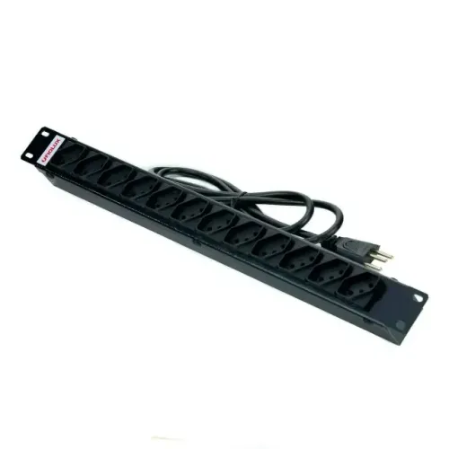 Regua Rack Fiolux 12 Tomadas 3 Pinos Cabo de 1 Metro Bivolt Preto Frete Grátis