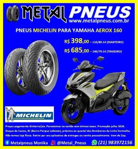 Pneu Moto Michelin Yamaha Aerox 160 - Novos com Garantia
