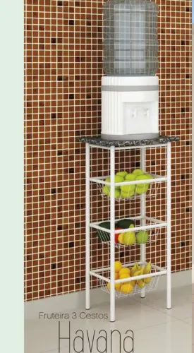  Fruteira Tubular Havana Tmp Ardosia Indicana Preto Branco - Entrega Rápida