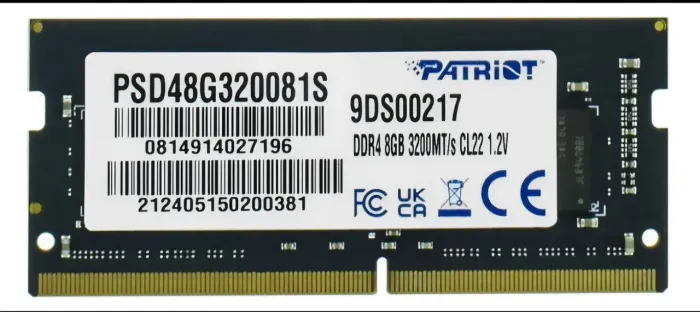 DISPONIVEL! MEMÓRIA RAM DDR4 8GB 3200MHZ NOTEBOOK PATRIOT NOVA 