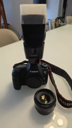 Canon 6d + lente 50mm + flash canon