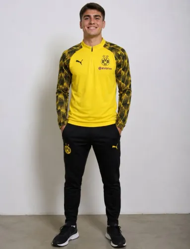 Borussia Dortmund Puma Manga Longa Futebol Esportivo Jaqueta Blusão Camisa
