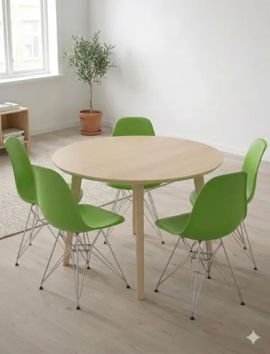 CADEIRA VERDE EAMES EIFFEL - CONJUNTO COM 5 CADEIRAS - OPORTUNIDADE<br>