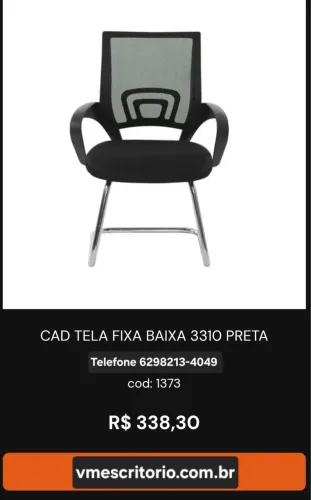 CAD TELA FIXA BAIXA 3310 PRETA