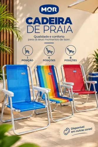 Cadeira de Praia MOR - 1, 4 e 8 Posições | Melhor Preço