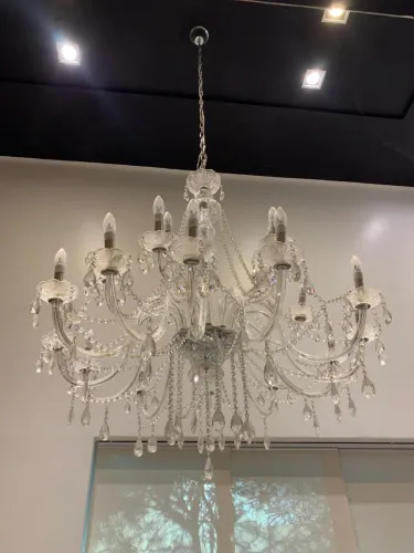 Lustre candelabro grande em cristal