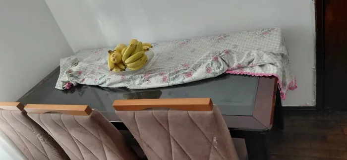 Mesa tampo de vidro 
