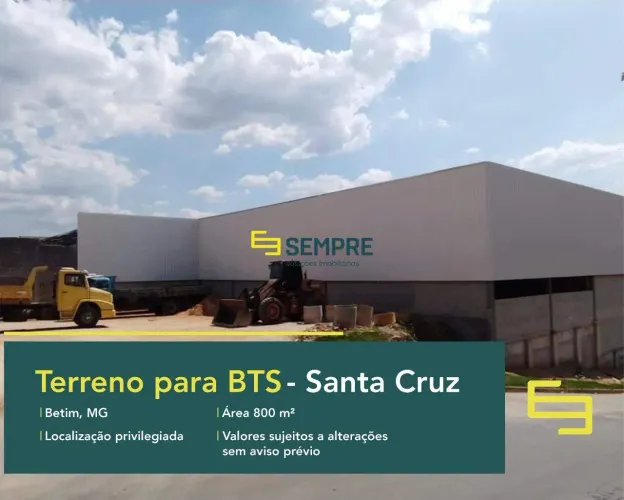 Excelente Terreno para BTS no Bairro Santa Cruz, Betim MG.