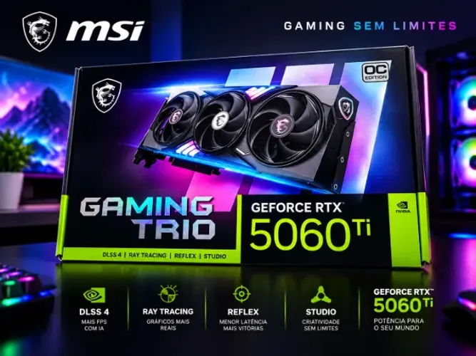 COMBO RTX 5060TI GAMING TRIO MSI/ 3X8GB DDR4 CL16 RGB/ SSD NVME 512 GB E SSD SATA 480GB!!!