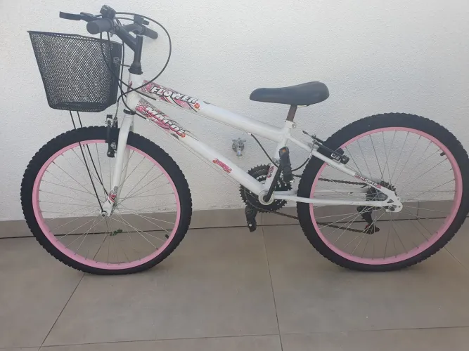Bicicleta Passeio Macol Aro 20 Rosa 18 Marchas Com Cesto